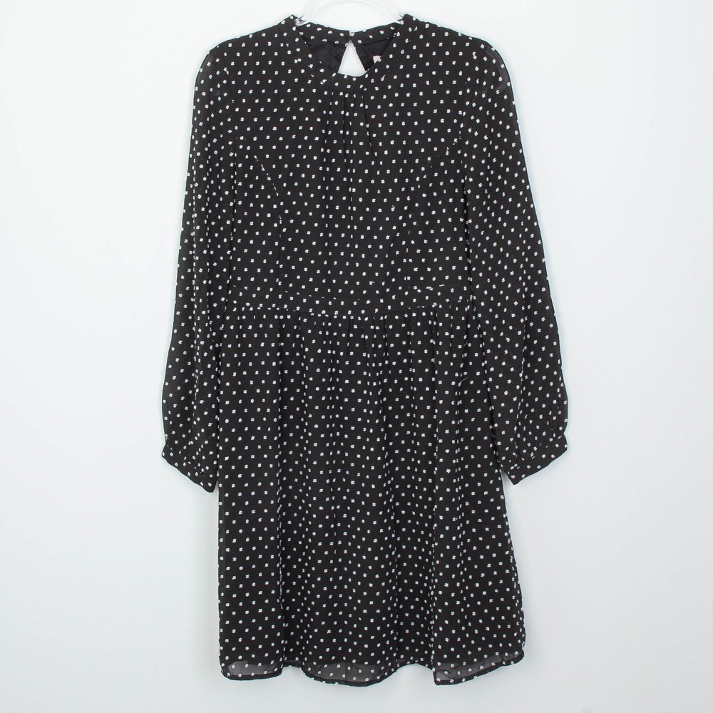 NWT I.Madeline Womens Polka Dot Mini Dress Size Large Black Open‎ Back